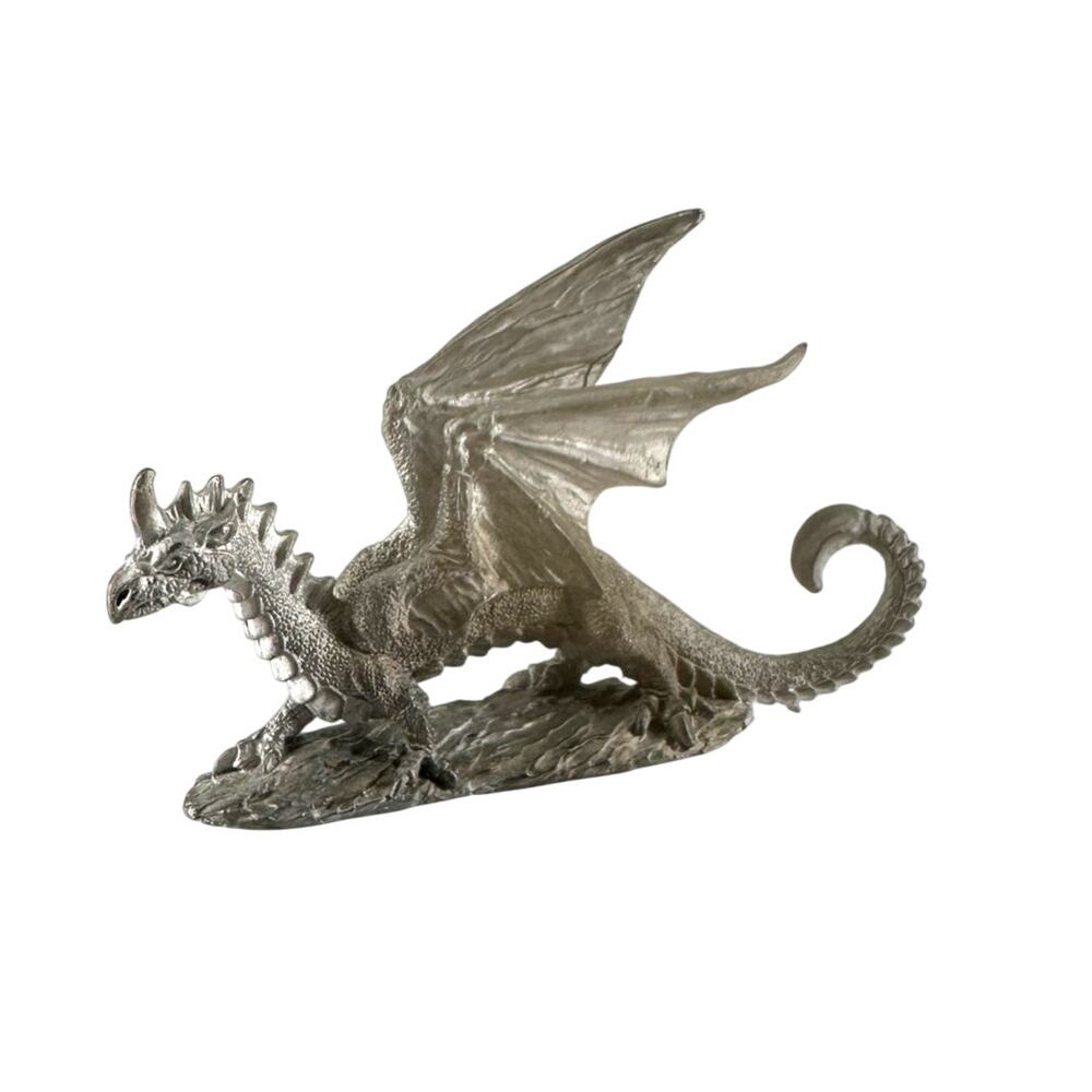 Vintage Grenadier Pewter Horned Dragon Figurine 1986 M97 Fantasy Lords D&D